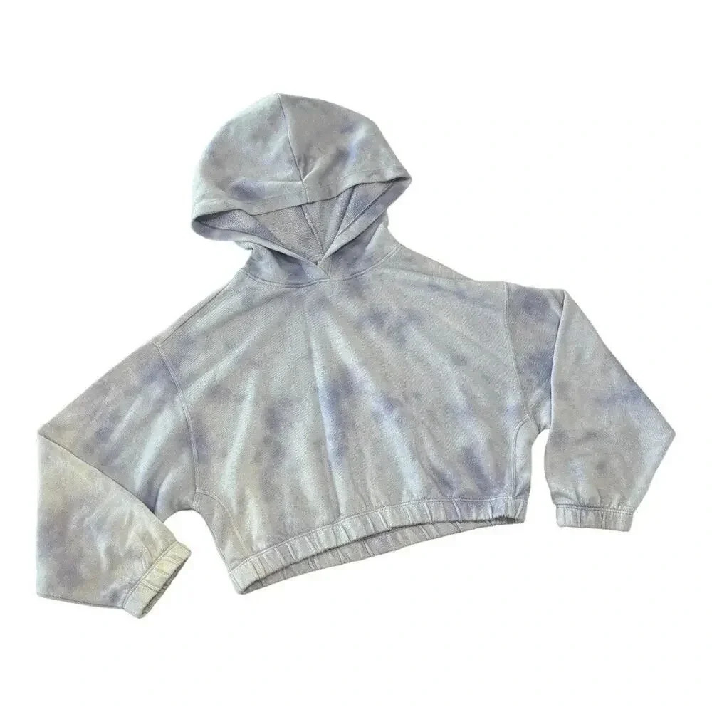 Z by Zella Cropped Girls Hoodie Purple Tie Dye Size Small